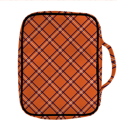 Halloween Plaid Pattern Print Front Pocket Bible Bag