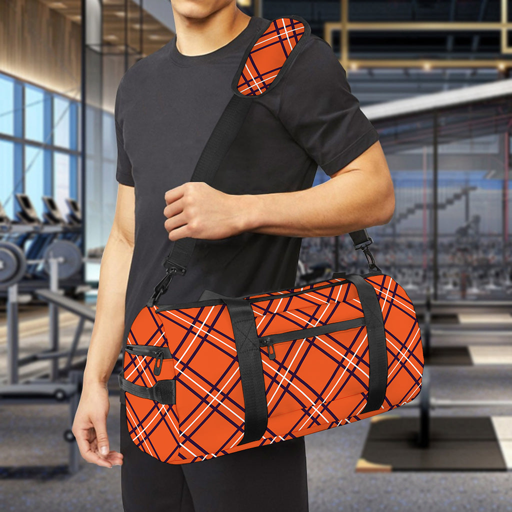 Halloween Plaid Pattern Print Gym Bag
