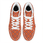 Halloween Plaid Pattern Print High Top Leather Sneakers