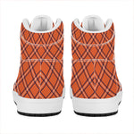 Halloween Plaid Pattern Print High Top Leather Sneakers