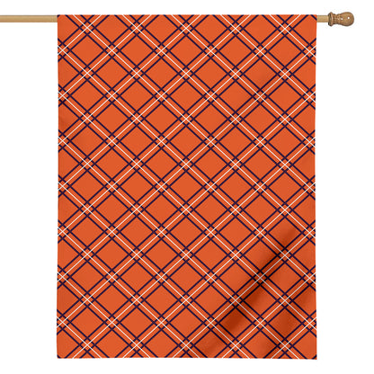 Halloween Plaid Pattern Print House Flag