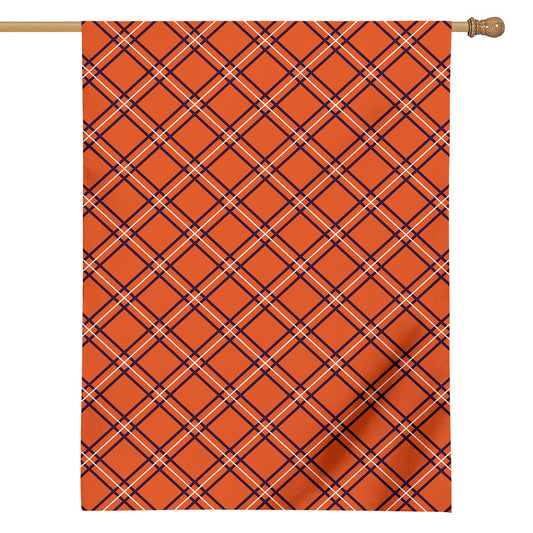 Halloween Plaid Pattern Print House Flag