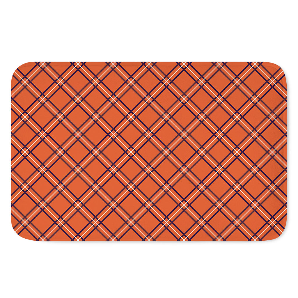 Halloween Plaid Pattern Print Indoor Door Mat