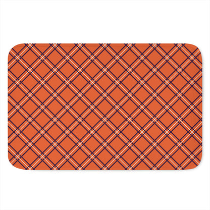 Halloween Plaid Pattern Print Indoor Door Mat