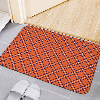Halloween Plaid Pattern Print Indoor Door Mat