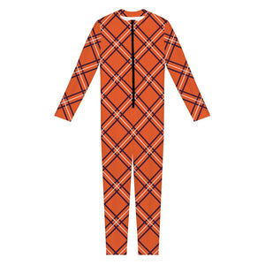 Halloween Plaid Pattern Print Jumpsuit