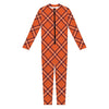 Halloween Plaid Pattern Print Jumpsuit