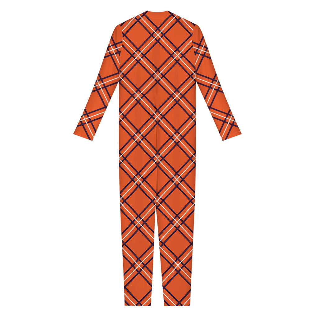 Halloween Plaid Pattern Print Jumpsuit