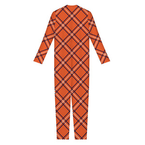 Halloween Plaid Pattern Print Jumpsuit