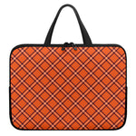 Halloween Plaid Pattern Print Laptop Sleeve With Handle