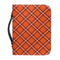 Halloween Plaid Pattern Print Leather Bible Cover