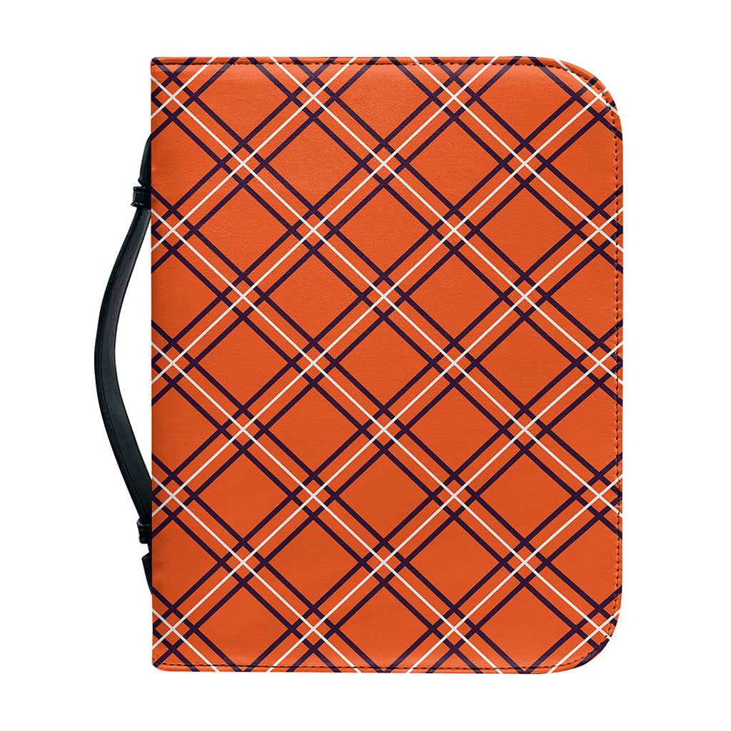 Halloween Plaid Pattern Print Leather Bible Cover