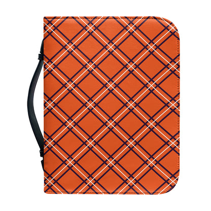 Halloween Plaid Pattern Print Leather Bible Cover