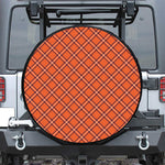 Halloween Plaid Pattern Print Leather Spare Tire Cover