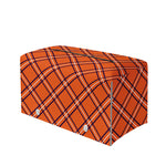Halloween Plaid Pattern Print Leather Tissue Box Cover