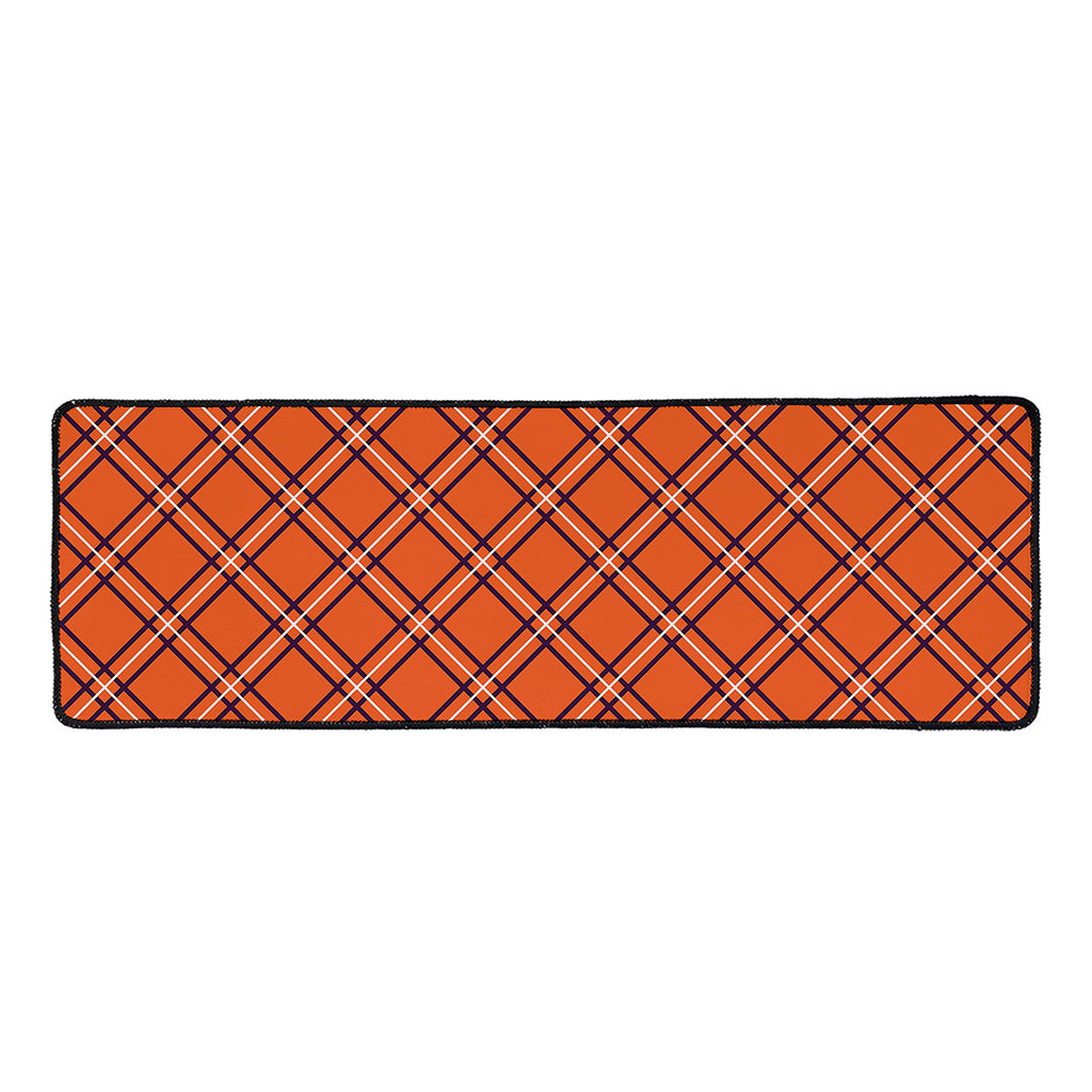 Halloween Plaid Pattern Print Long Kitchen Mat