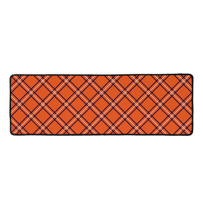 Halloween Plaid Pattern Print Long Kitchen Mat