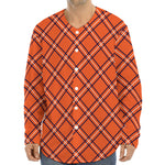 Halloween Plaid Pattern Print Long Sleeve Baseball Jersey