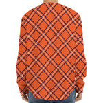 Halloween Plaid Pattern Print Long Sleeve Baseball Jersey
