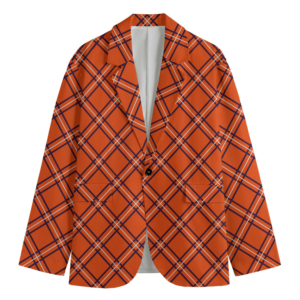 Halloween Plaid Pattern Print Men's Blazer