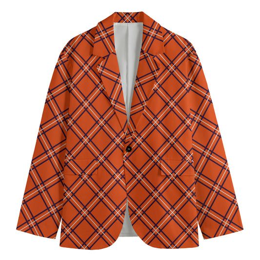 Halloween Plaid Pattern Print Men's Blazer