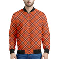 Halloween Plaid Pattern Print Men's Bomber Jacket