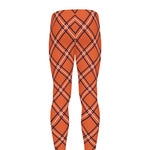 Halloween Plaid Pattern Print Men's leggings