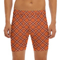 Halloween Plaid Pattern Print Men's Long Boxer Briefs