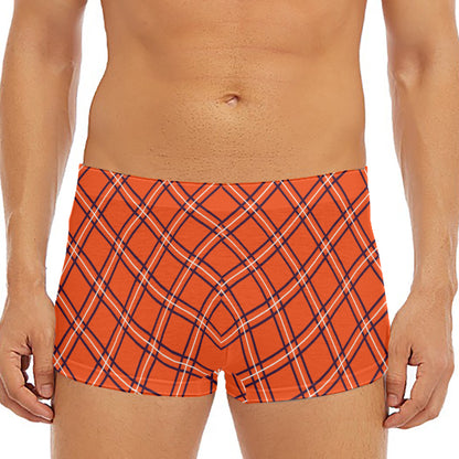 Halloween Plaid Pattern Print Men's Short Boxer Briefs