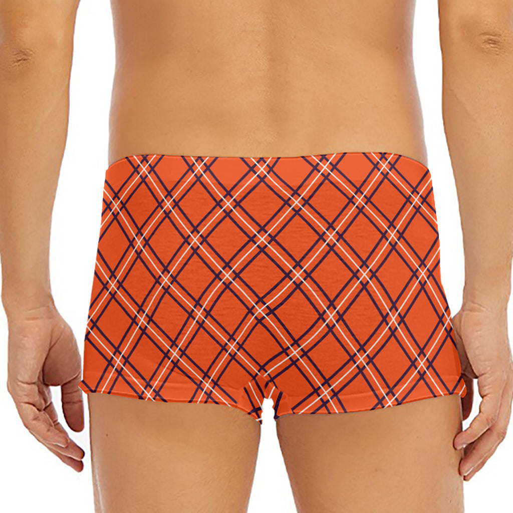 Halloween Plaid Pattern Print Men's Short Boxer Briefs