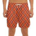 Halloween Plaid Pattern Print Men's Split Running Shorts