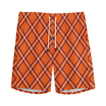 Halloween Plaid Pattern Print Men's Sports Shorts