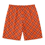 Halloween Plaid Pattern Print Men's Swim Trunks