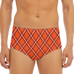 Halloween Plaid Pattern Print Men's Triangle Swim Briefs