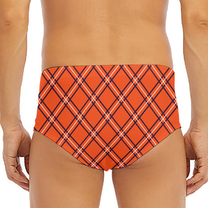 Halloween Plaid Pattern Print Men's Triangle Swim Briefs