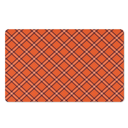 Halloween Plaid Pattern Print Polyester Doormat