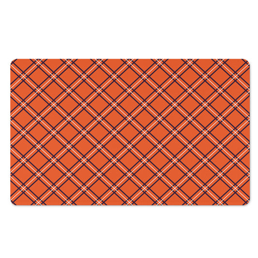 Halloween Plaid Pattern Print Polyester Doormat