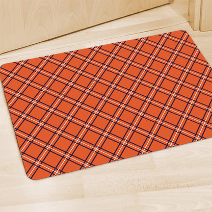 Halloween Plaid Pattern Print Polyester Doormat