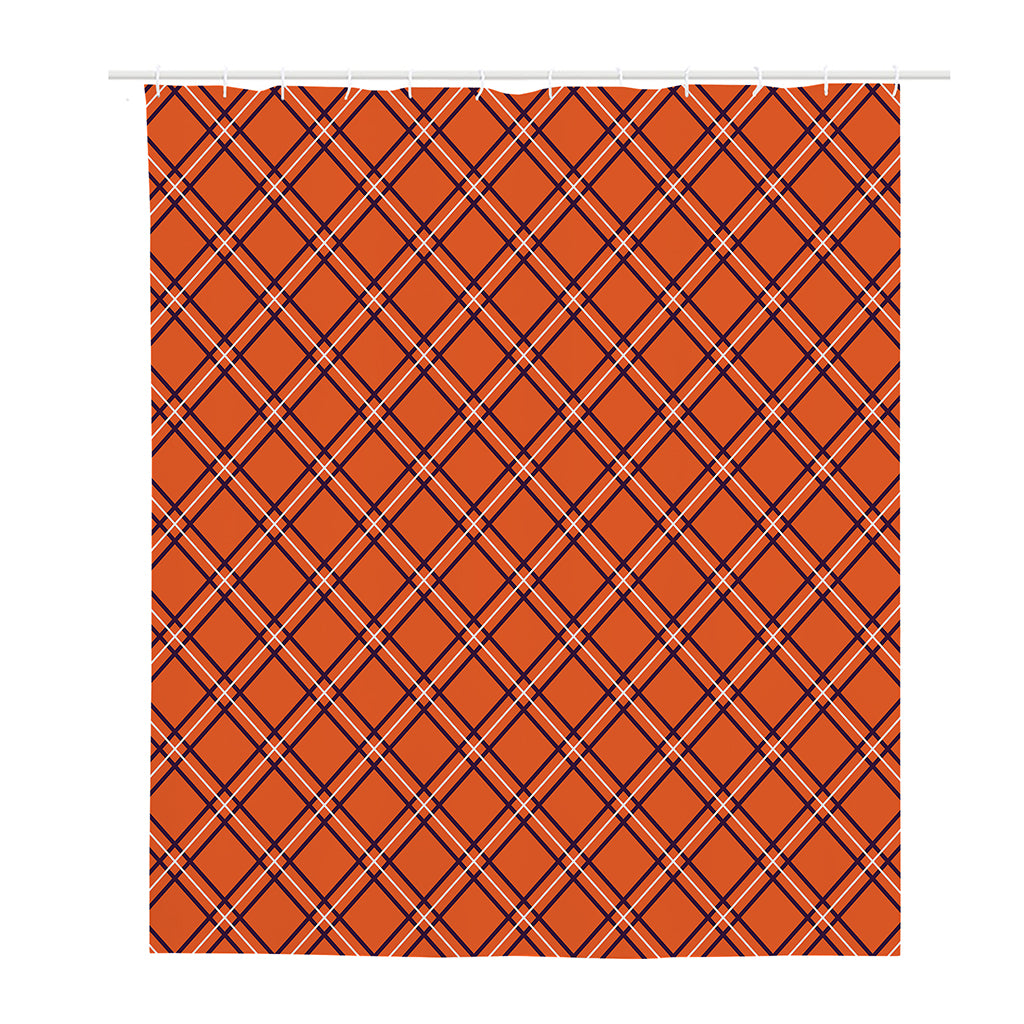 Halloween Plaid Pattern Print Polyester Shower Curtain