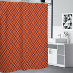 Halloween Plaid Pattern Print Premium Shower Curtain