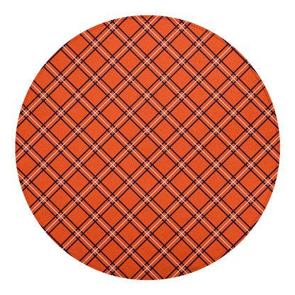 Halloween Plaid Pattern Print Round Blanket
