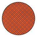 Halloween Plaid Pattern Print Round Floor Mat
