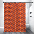 Halloween Plaid Pattern Print Shower Curtain