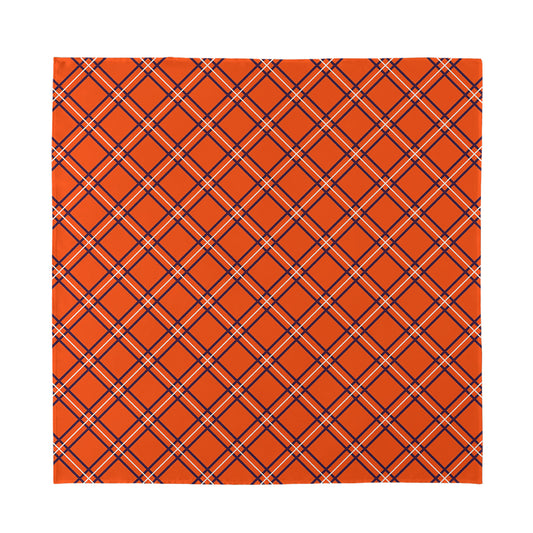 Halloween Plaid Pattern Print Silk Bandana