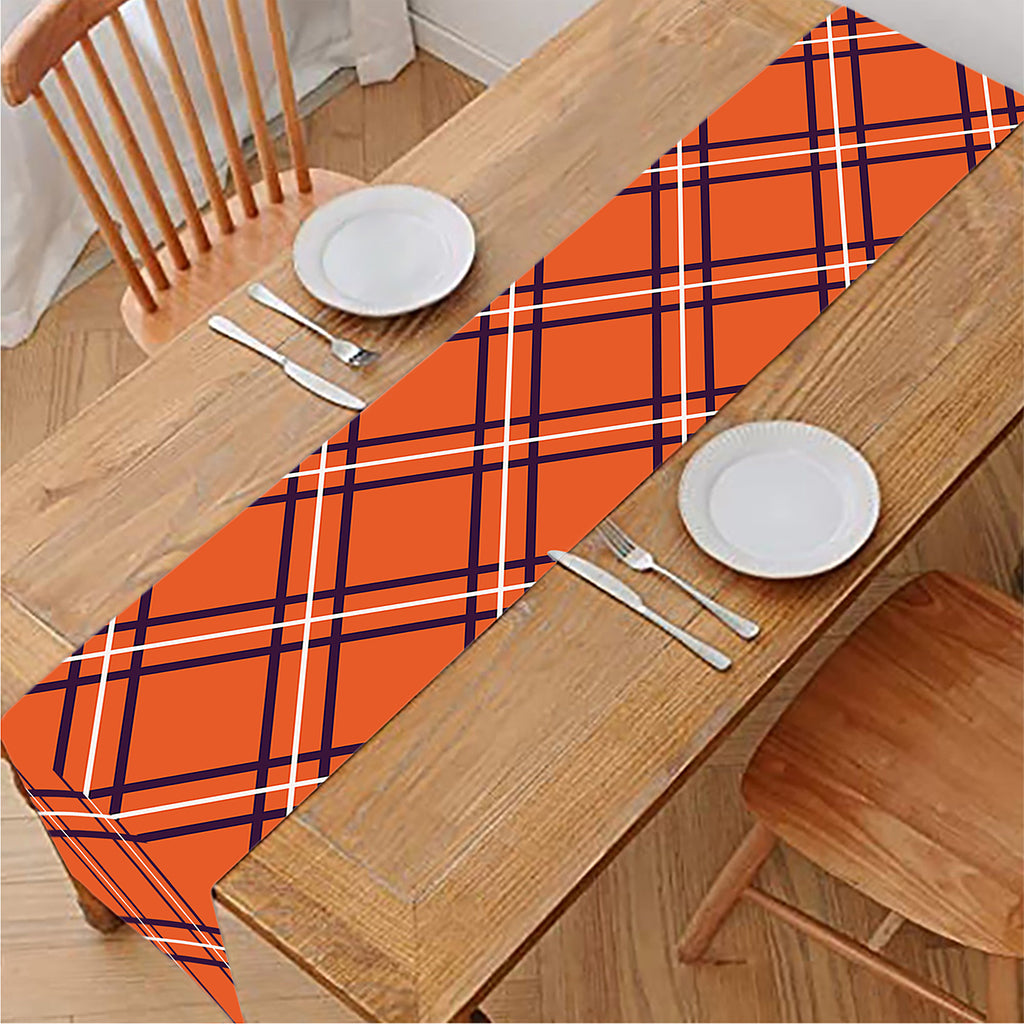 Halloween Plaid Pattern Print Table Runner