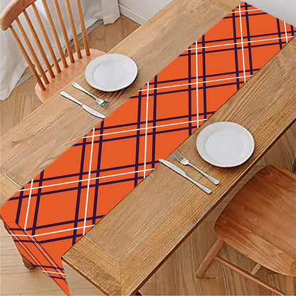 Halloween Plaid Pattern Print Table Runner