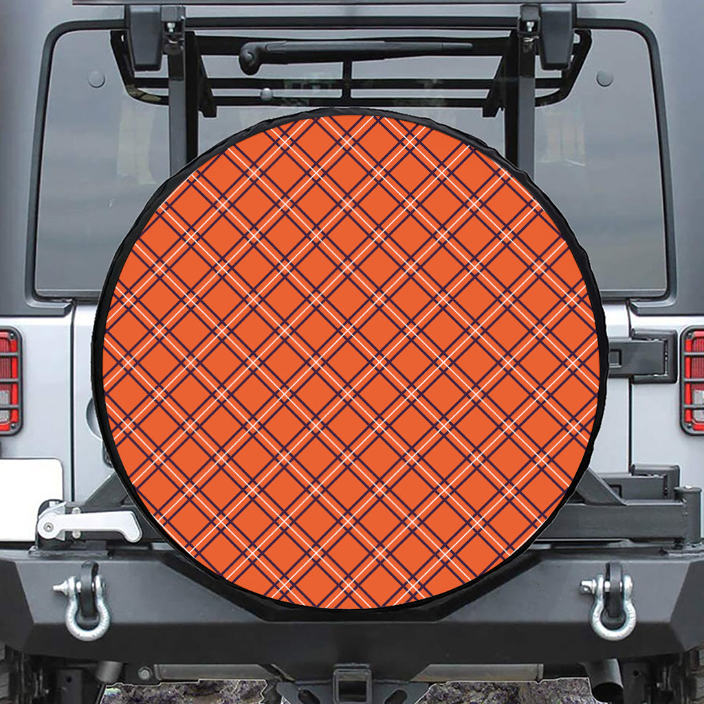 Halloween Plaid Pattern Print Tire Cover