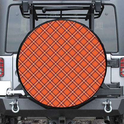 Halloween Plaid Pattern Print Tire Cover