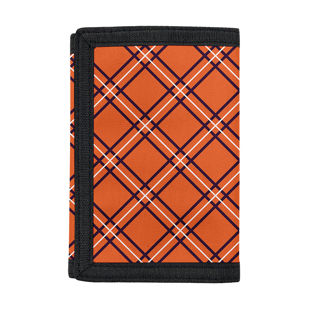 Halloween Plaid Pattern Print Trifold Wallet
