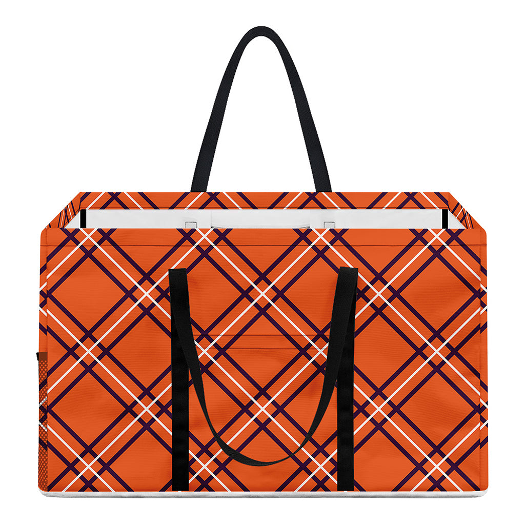Halloween Plaid Pattern Print Utility Tote Bag